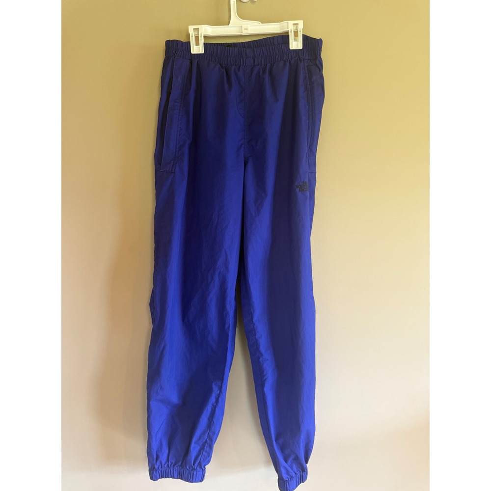 The North Face Womens Purple Windbreaker Track Pants Joggers Sm Cobalt Zip Cuff